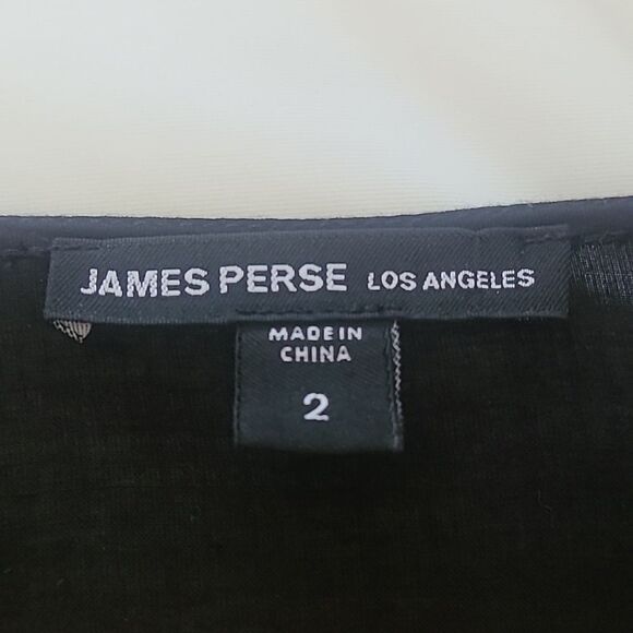 James Perse Collage Wrap Mini Dress two tone black grey plunge surplice Size M - Picture 11 of 14